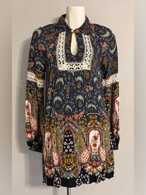 Women’s Size Small Entro Long Sleeve Boho Mini Dress